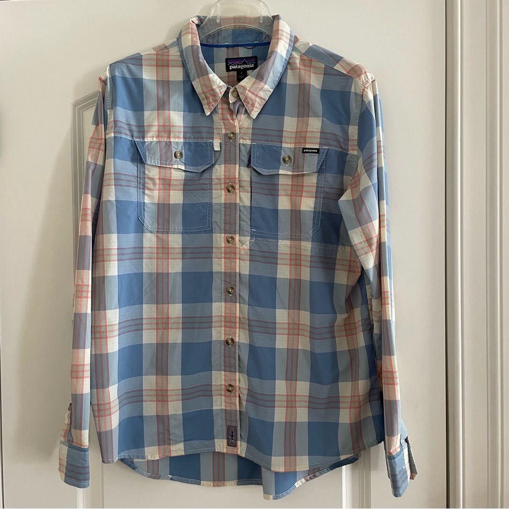 Patagonia Long Sleeve Sun Stretch Plaid Shirt Size L